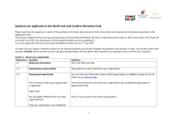 Guidance for applicants to the North East and