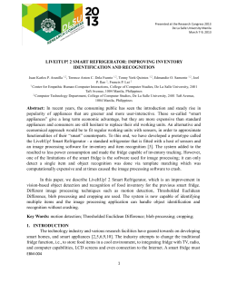 LIVEITUP! 2 SMART REFRIGERATOR: IMPROVING