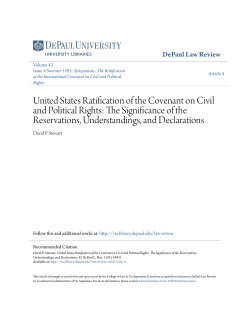 United States Ratification of the Covenant on Civil