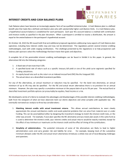 interest credits and cash balance plans