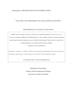 Running Head: TIME-SPEED-DISTANCE INTERRELATIONS