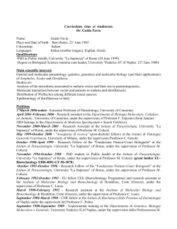 Guido Favia Place and Date of birth: Bari (Italy)