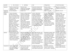 Day/title 1- Intro ferment 2- Acid Base 3 pH 4 Respiration 5