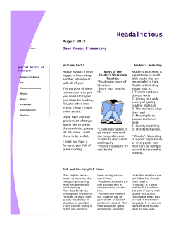 Readalicious - Deer Creek Elementary School
