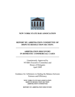 Arbitration Discovery in Domestic Commercial Cases