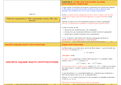 discrete square roots cryptosystems