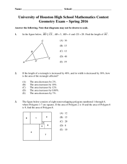 Geometry Exam - UH Mathematics Contest