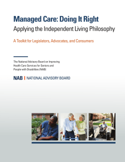 Managed Care: Doing It Right - Virginia Department for Aging and
