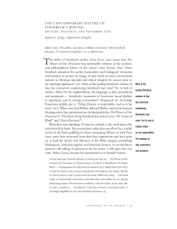 THE CONTEMPORARY NATURE OF STEINBECK`S WINTER