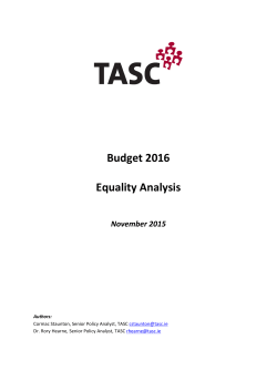 Budget 2016 Equality Analysis