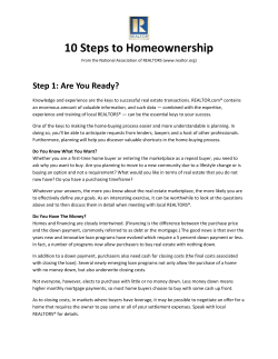 10 Steps to Homeownership - Cornerstone Real Estate Consultants