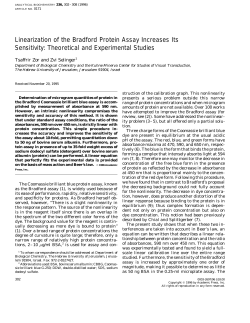 Linearization of the Bradford Protein Assay Increases Its Sensitivity