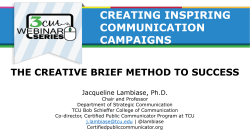 CREATING INSPIRING COMMUNICATION CAMPAIGNS