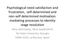 Psychological need satisfaction and frustration, Self