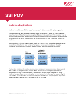 Calculating Incidence - Survey Sampling International
