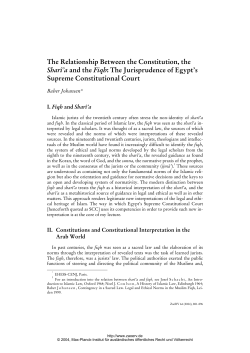 The Relationship Between the Constitution, the Shar&icirc;`a and the Fiqh
