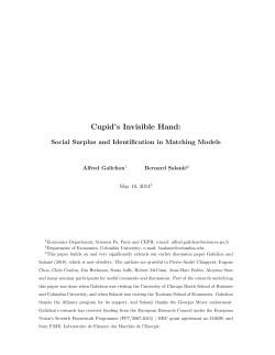 Cupid`s Invisible Hand - Toulouse School of Economics