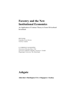 Forestry and the New Institutional Economics Ashgate