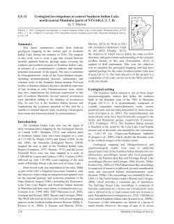 Geological investigations at central Southern Indian Lake, north