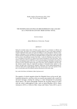 The Significance Of Space In Iris Murdoch`s The Unicorn As A