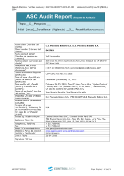 Tilapia __X__ Pangasius ___ Initial (Inicial)__Surveillance (Vigilancia)