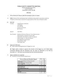 PUBLIC SAFETY COMMITTEE MEETING Town of Kiawah Mouthly