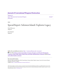 Special Report: Solomon Islands` Explosive Legacy