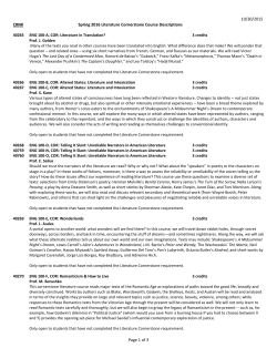 10/30/2015 Page 1 of 3 CRN# Spring 2016 Literature Cornerstone