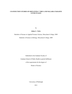 CO-INFECTION STUDIES ON HEPATITIS C VIRUS AND MALARIA