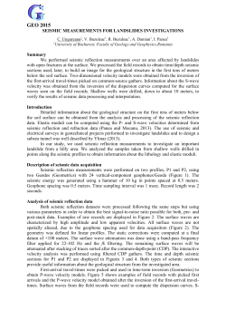 seismic measurements for landslides investigations