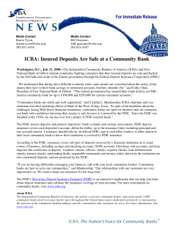 ICBA: Insured Deposits Are Safe at a Community Bank