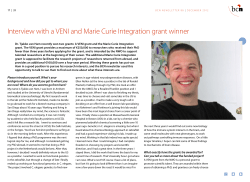 Interview with a VENI and Marie Curie Integration grant winner