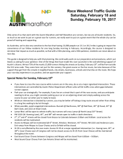 Race Weekend Traffic Guide Saturday, February