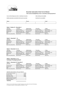 November Order Form