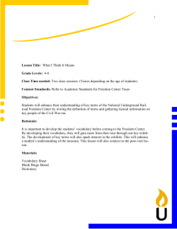 Grade Levels - National Underground Railroad Freedom Center