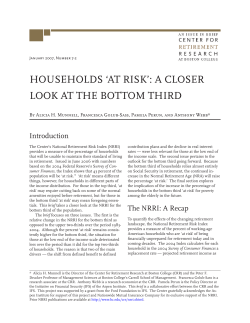households `at risk`: a closer look at the bottom third