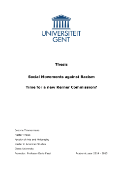 Thesis Social Movements against Racism Time for a new Kerner