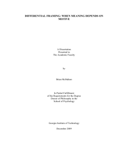 DIFFERENTIAL FRAMING: WHEN MEANING DEPENDS ON MOTIVE