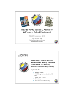 How to Verify Manual-J Accuracy and Properly Select Equipment