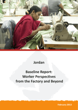 Jordan Baseline Report: Worker Perspectives from the Factory and