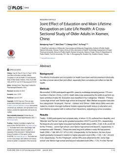 Joint Effect of Education and Main Lifetime Occupation on Late Life