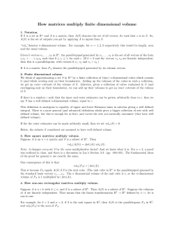 How matrices multiply finite dimensional volume