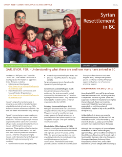 Syrian Resettlement in BC - Refugee Readiness Hub