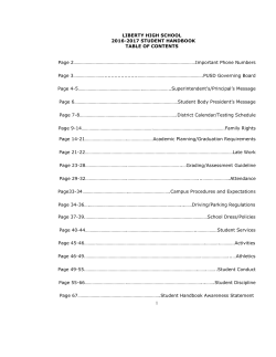 1 LIBERTY HIGH SCHOOL 2016-2017 STUDENT HANDBOOK
