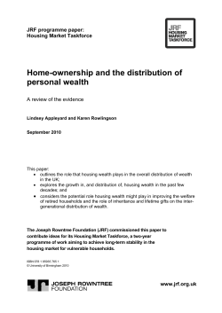 Home-ownership and the distribution of personal wealth: A review of