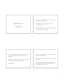 moral hazard 1 - University of Notre Dame