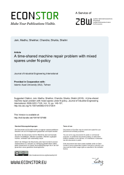 A time-shared machine repair problem with mixed spares