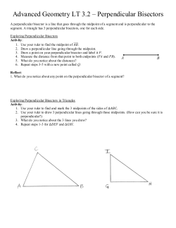 Advanced Geometry LT 3.2 &ndash; Perpendicular Bisectors