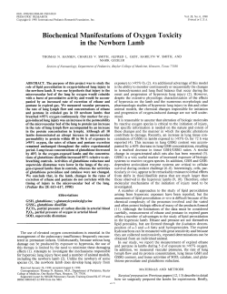 Biochemical Manifestations of Oxygen Toxicity in the