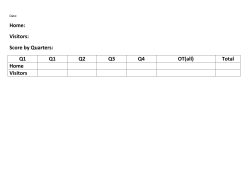 GAME DAY STAT SHEETS